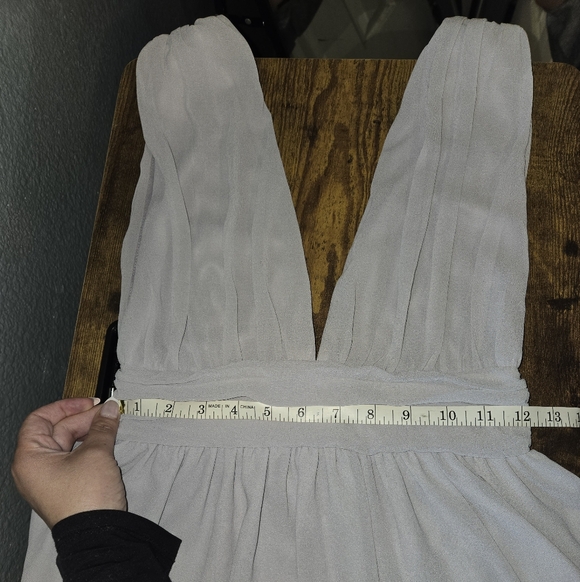 Lulu's Gray Maxi Dress with Slit - Picture 6 of 7